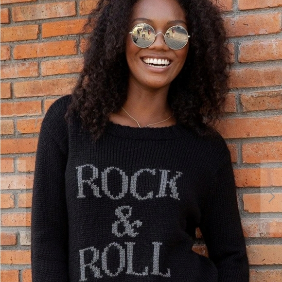 Wooden Ships Sweaters - NWT Wooden Ships gunmetal Rock & Roll sweater s/m